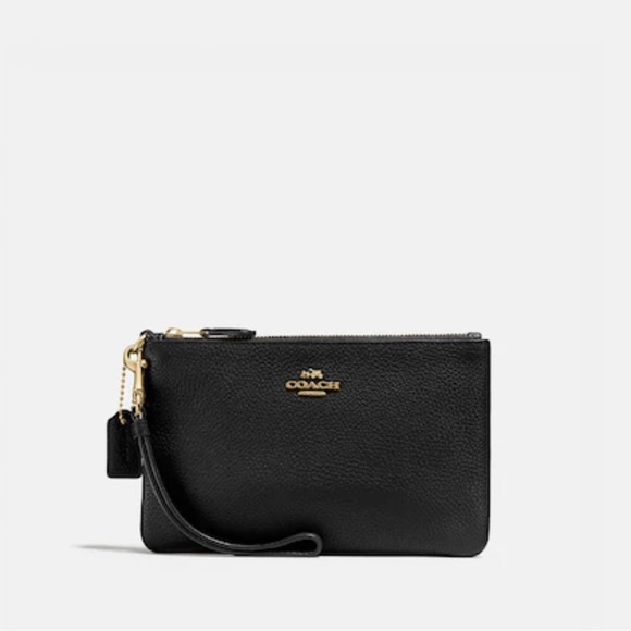 Coach Small Wristlet Light Gold/Black - Picture 13 of 13